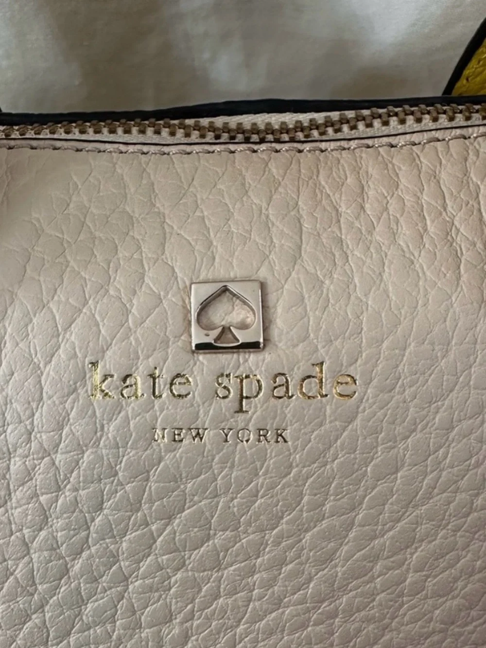 kate spade Yellow and Cream Dome Satchel with Top Handles
